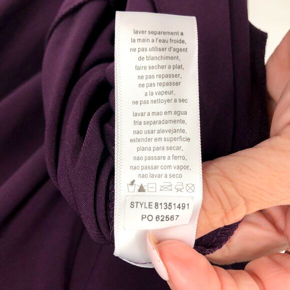 ALEX EVENINGS Matte Jersey A-Line Dress Size 16 Eggplant Purple Cowlneck NWT - Picture 12 of 12